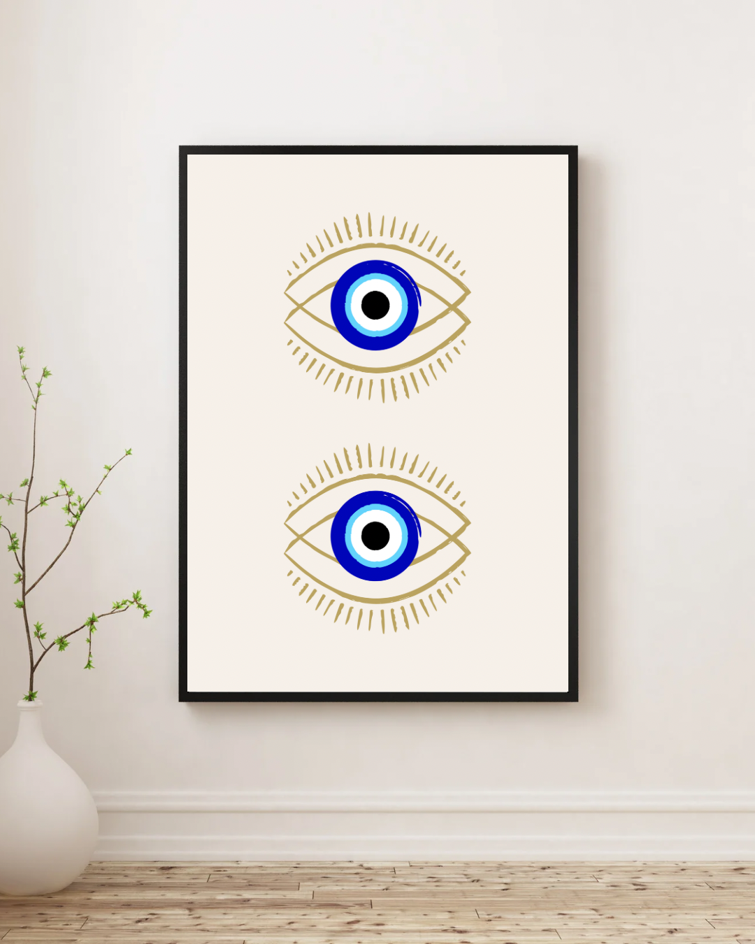 Two Blue Evil Eye Poster