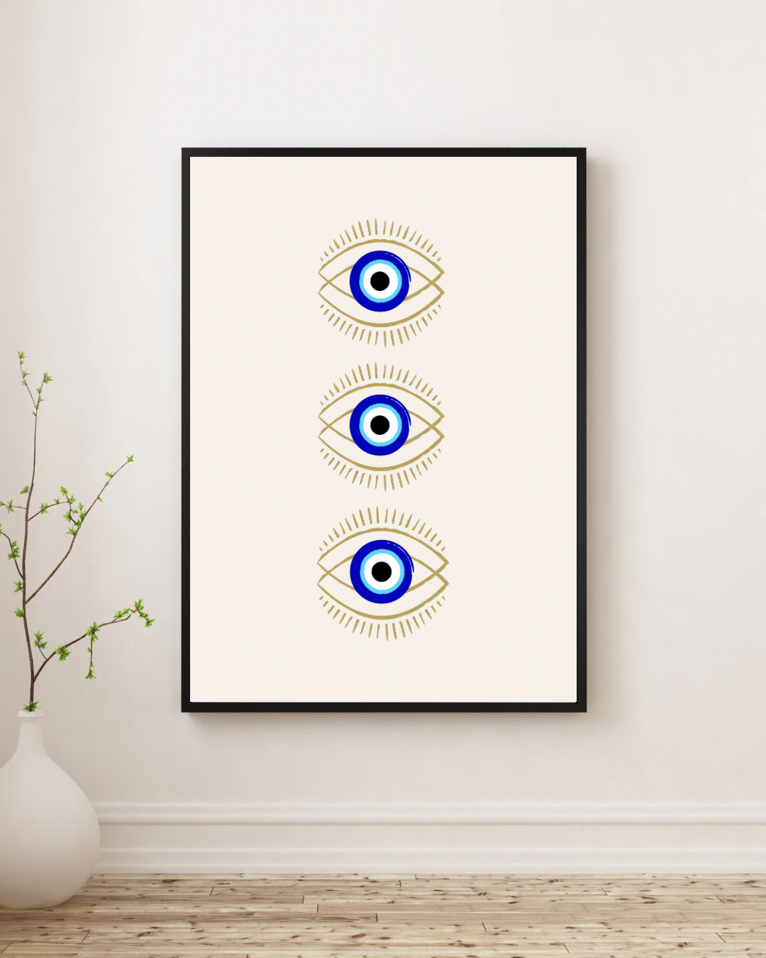 Three Blue Evil Eye Poster